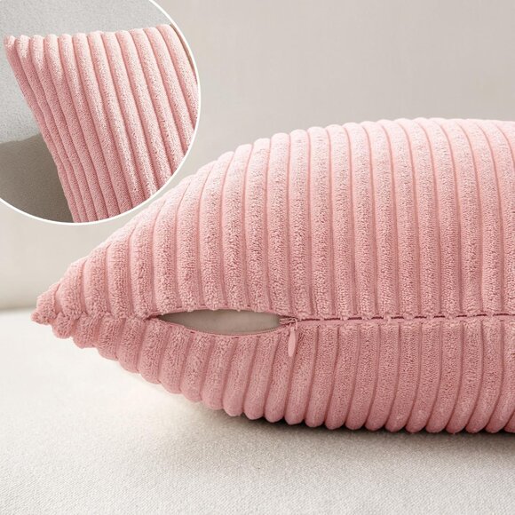 🆕 Corduroy Soft Soild Decorative Square Throw Pillow Covers Valentine Set Sofa - Picture 5 of 6